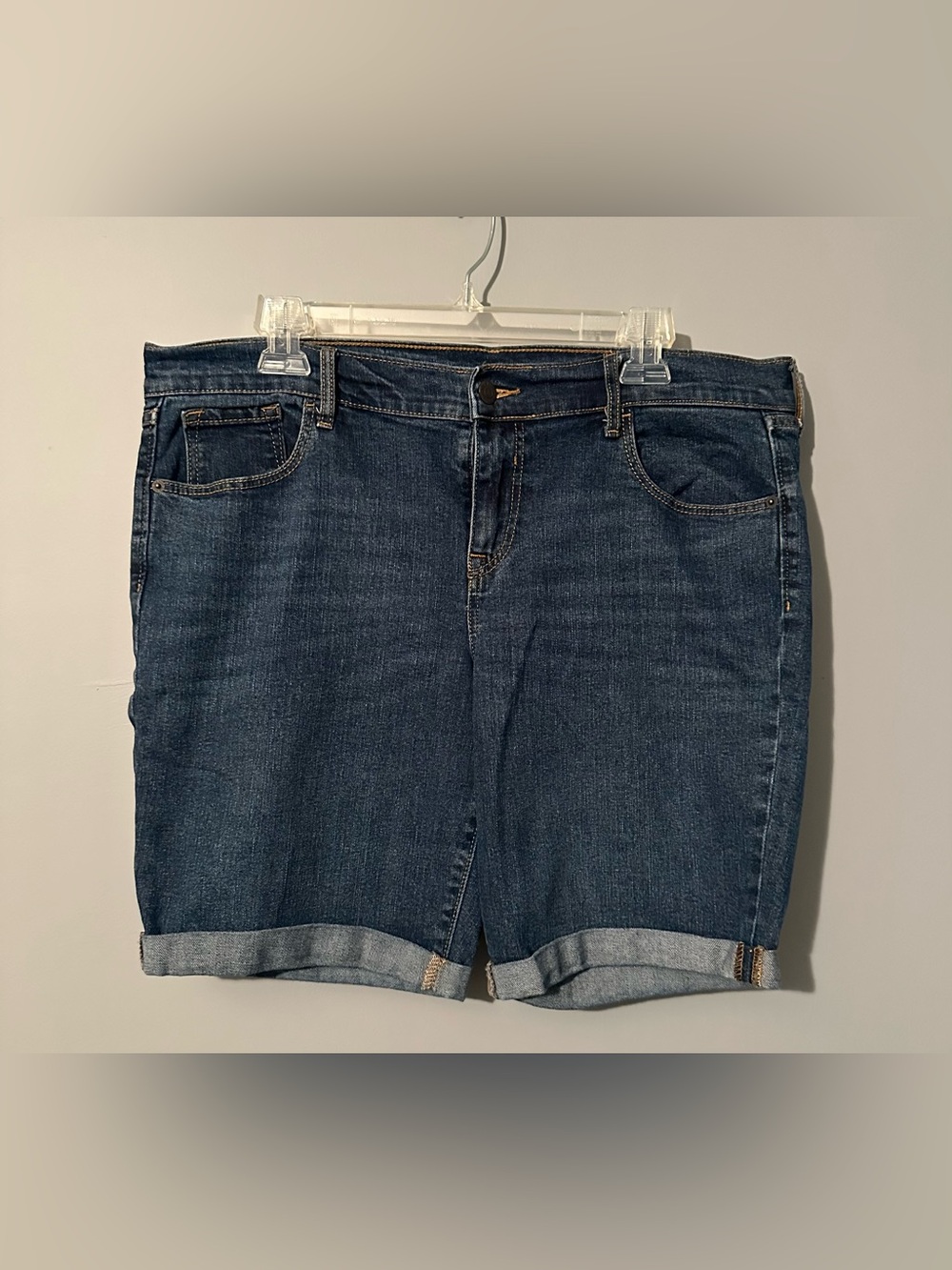 Old Navy Classic Dark Blue Denim Cuffed Women’s Shorts